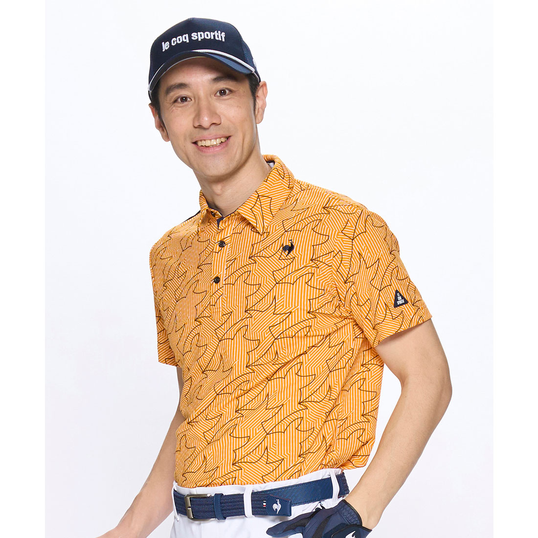 lecoqsportifgolf 接触冷感 シャツ オレンジ M lecoqsportifgolf 接触冷感 シャツ オレンジ M