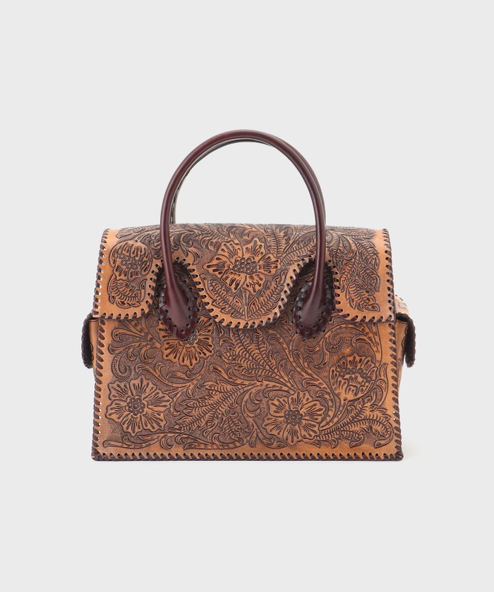 【オシャレ☆GRACE CONTINENTAL】ブラウン　花　ハンドバッグ ブラウン系｜ハンドバッグ｜GRACE CONTINENTAL(グレース