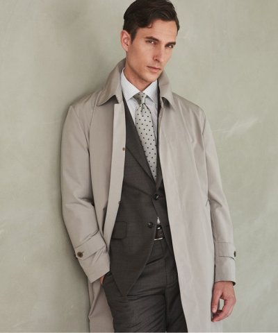 NEW/ダウンライナー装着可【半裏仕様】コットンポリエステル ステンカラースプリ