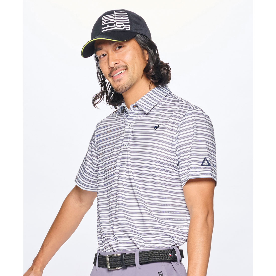lecoqsportifgolf ルコックスポルティフ ゴルフ le coq sportif golf ボーダー柄 ホワイト L lecoqsportifgolf ルコックスポルティフ ゴルフ le coq sportif golf ボーダー柄 ホワイト L
