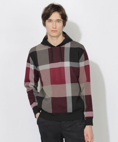 【WEB・一部店舗限定】クレストブリッジチェックニットフーディー