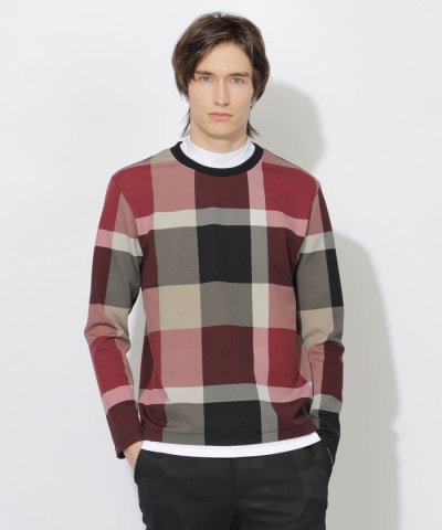 【WEB・一部店舗限定】フェイクレイヤードチェックカットソー