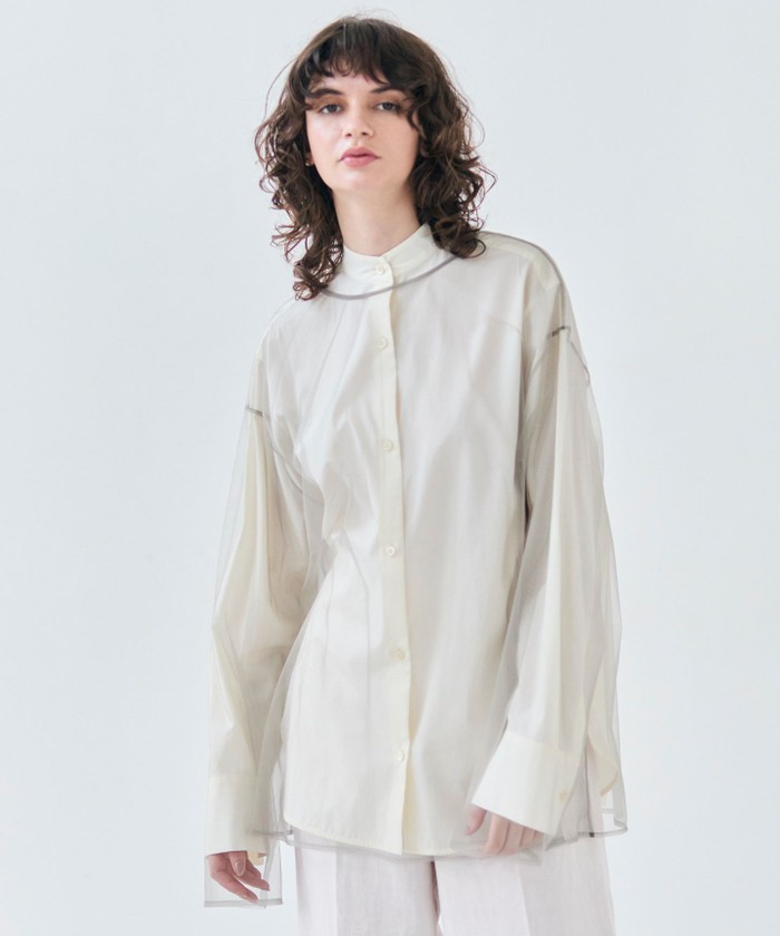BEIGE 【洗える・Oggi 6月号掲載】SILENE / オーバーサイズチュールブラウス L. GRAY 4 BEIGE 【洗える・Oggi 6月号掲載】SILENE / オーバーサイズチュールブラウス L. GRAY 4