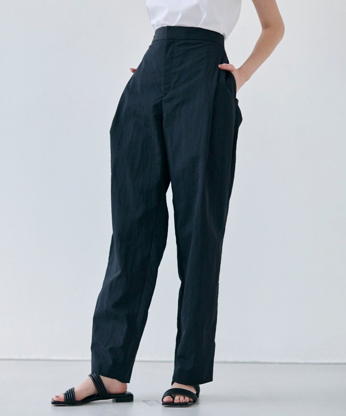 BEIGE 【洗える】CROCUS / カービーシルエットタックパンツ BLACK 6 BEIGE 【洗える】CROCUS / カービーシルエットタックパンツ BLACK 6