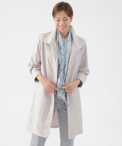 【はっ水】【ウォッシャブル】メモリッシュタッサースタンドカラーコート