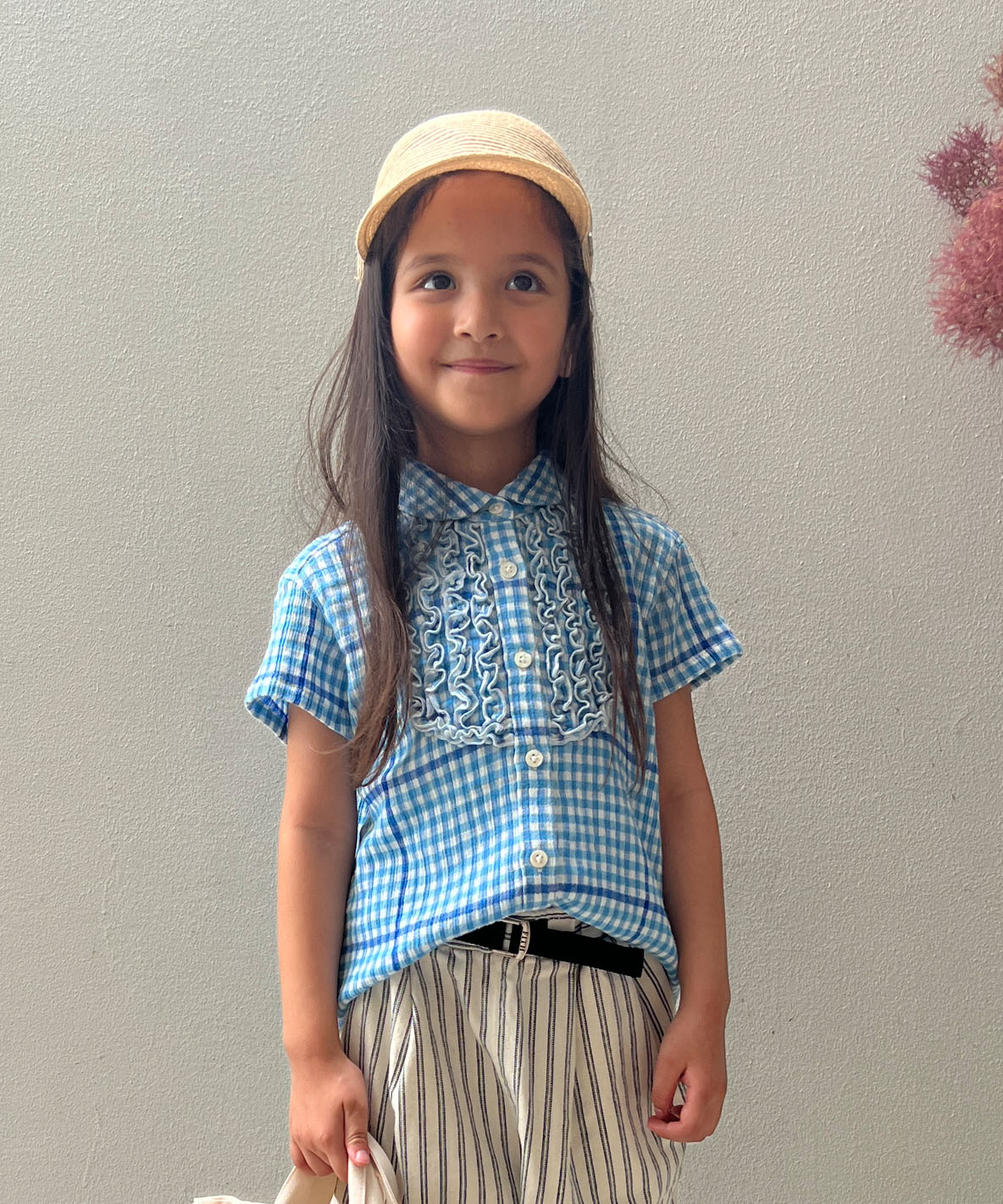 FITH フィス FITH Frill Gingham Plaid Shirt ブルー BM(90) FITH フィス FITH Frill Gingham Plaid Shirt ブルー BM(90)