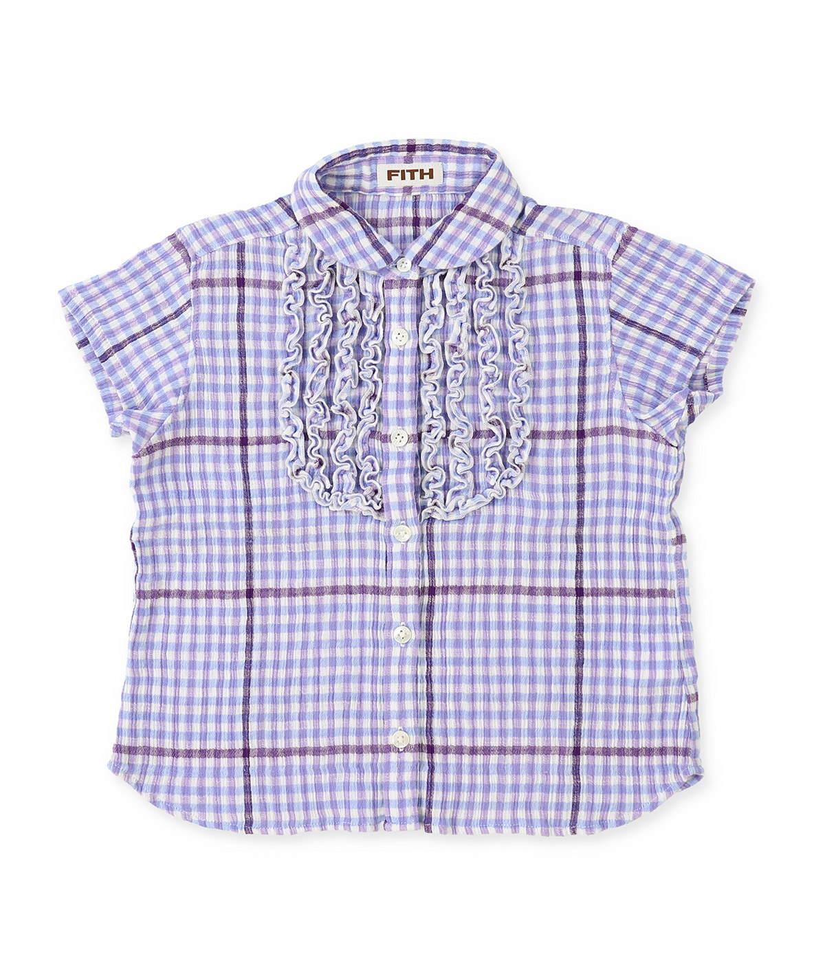 FITH フィス FITH Frill Gingham Plaid Shirt パープル 100cm FITH フィス FITH Frill Gingham Plaid Shirt パープル 100cm