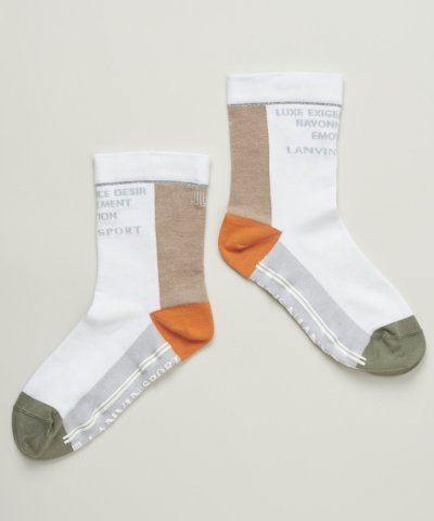 カラーブロックレギュラー丈ソックス【抗菌防臭】【返品不可商品】