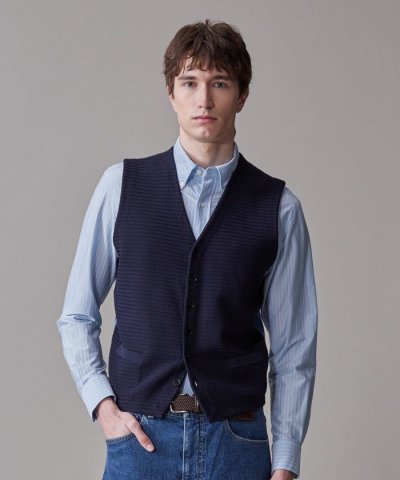 ハイツイストヘリンボン ニットベスト