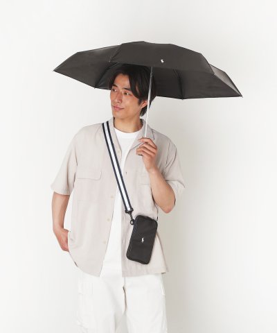 【WEB限定】晴雨兼用折りたたみ日傘 ショルダーケース入り ポロポニー 無地 1