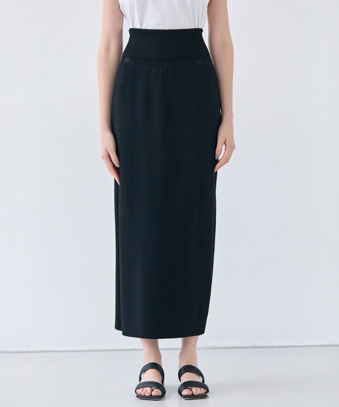 BEIGE 【洗える】LAURA / Iラインリブスカート BLACK 2 BEIGE 【洗える】LAURA / Iラインリブスカート BLACK 2