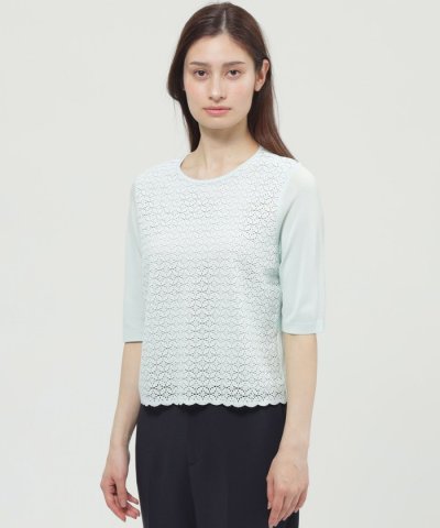 【ウォッシャブル】レースコンビニット　プルオーバー