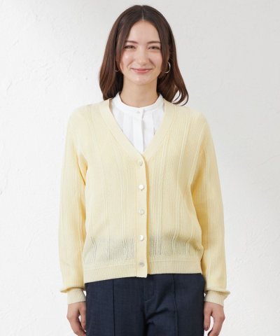 ドライコットンコードVネックカーディガン