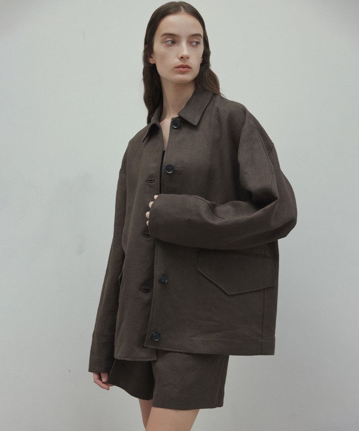 BEIGE 【VERY 5月号掲載】CRINUM / オーバーサイズリネンジャケット DARKBROWN 4 BEIGE 【VERY 5月号掲載】CRINUM / オーバーサイズリネンジャケット DARKBROWN 4