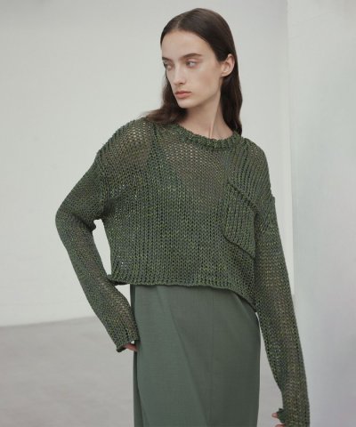 【洗える・STORY 6月号掲載】THYME / クルーネックコットンメッシュニ