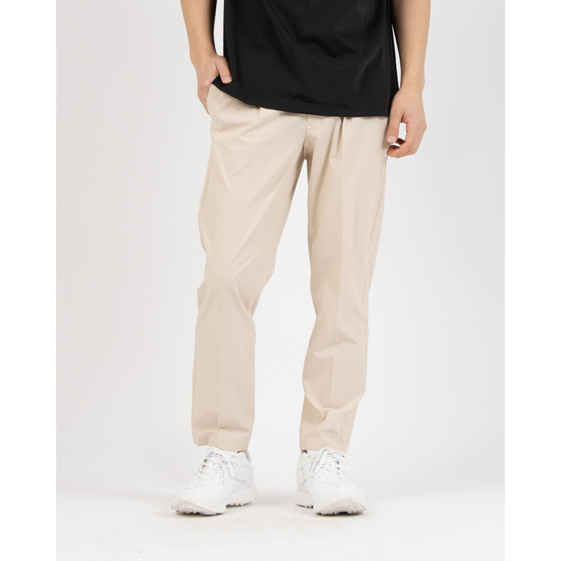 Munsingwear(ings) ストレッチストライプ9分丈パンツ ベージュ 84-88 Munsingwear(ings) ストレッチストライプ9分丈パンツ ベージュ 84-88