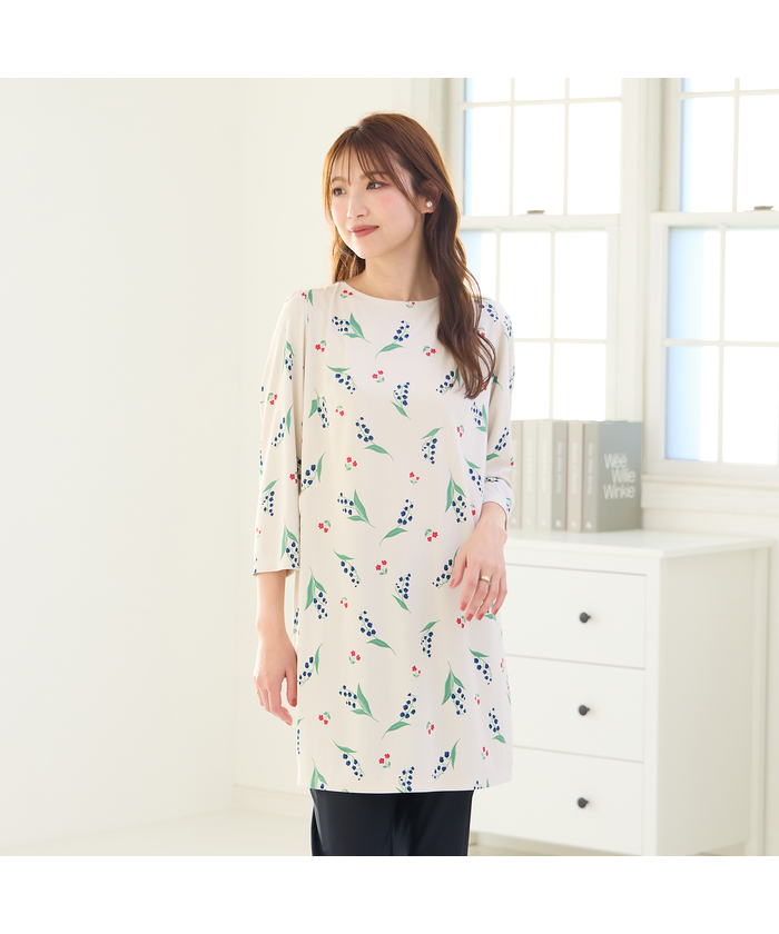 新品　大きいサイズ　ローズティアラ　ビジュ　チュニック　ワンピース pf1547-01_1.jpg