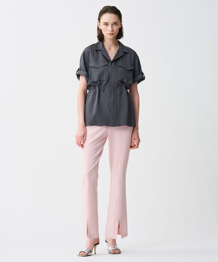 UNCRAVE 【UVカット・接触冷感・洗濯機洗い可】ダブルフェイスジャージー スリットパンツ ピンク 2