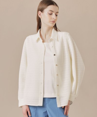 ソフトラッセルレースブラウス