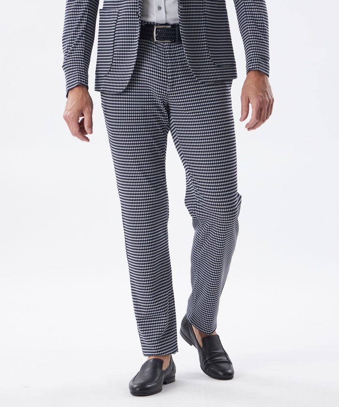 【新品タグ付】EPOCA UOMO　パンツ　48　ネイビー系　総柄　日本製 スプラッシュプリントパンツ(パンツ)｜EPOCA UOMO(エポカ ウォモ