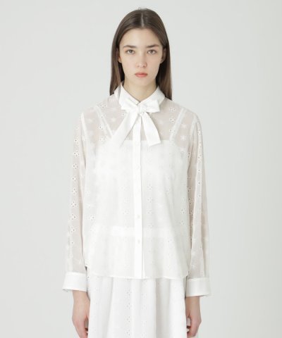 エンブロイダリーシフォンブラウス