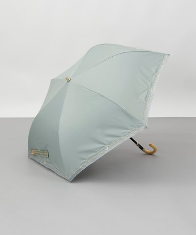 刺しゅう縁オーガンジー晴雨兼用（２段折り・トップフラット）