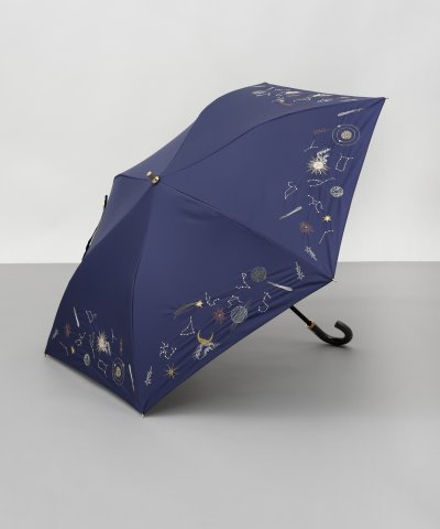 刺しゅう晴雨兼用パラソル（２段折り・トップフラット）