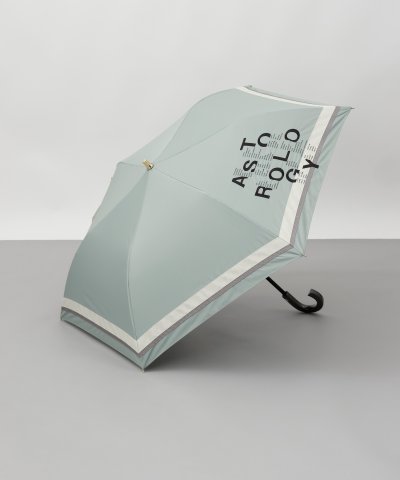 ロゴ刺しゅう晴雨兼用パラソル（２段折り・トップフラット）