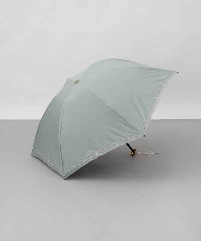 刺しゅう縁オーガンジー晴雨兼用（折りたたみ傘）