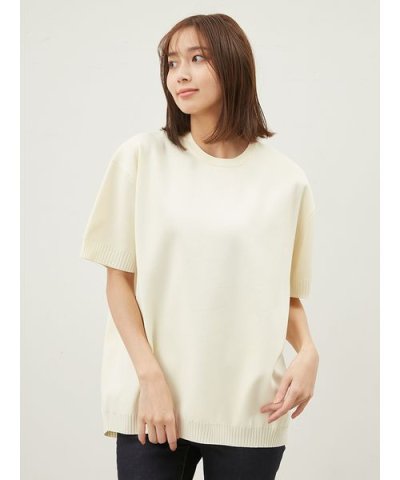 オーバーサイズニットTシャツ【ウォッシャブル】