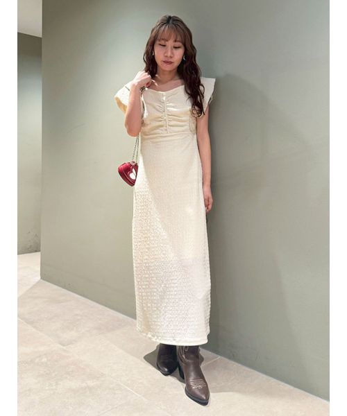 LILY BROWN｜2wayカットジャガードワンピース | Rakuten Fashion