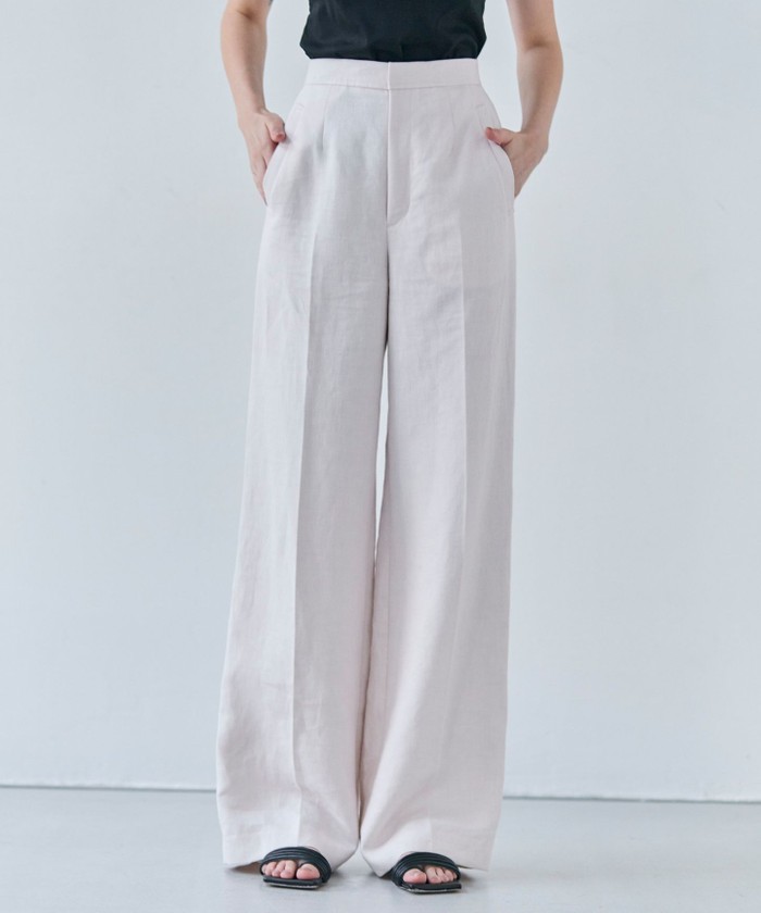 BEIGE 【GISELe 6月号掲載】CRINUM / ストレートリネンパンツ LIGHTPINK 6 BEIGE 【GISELe 6月号掲載】CRINUM / ストレートリネンパンツ LIGHTPINK 6