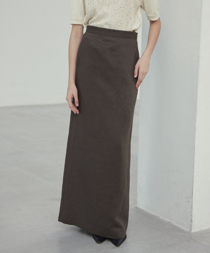 BEIGE 【Oggi 5月号掲載】CRINUM / Iラインリネンマキシスカート DARKBROWN 2 BEIGE 【Oggi 5月号掲載】CRINUM / Iラインリネンマキシスカート DARKBROWN 2