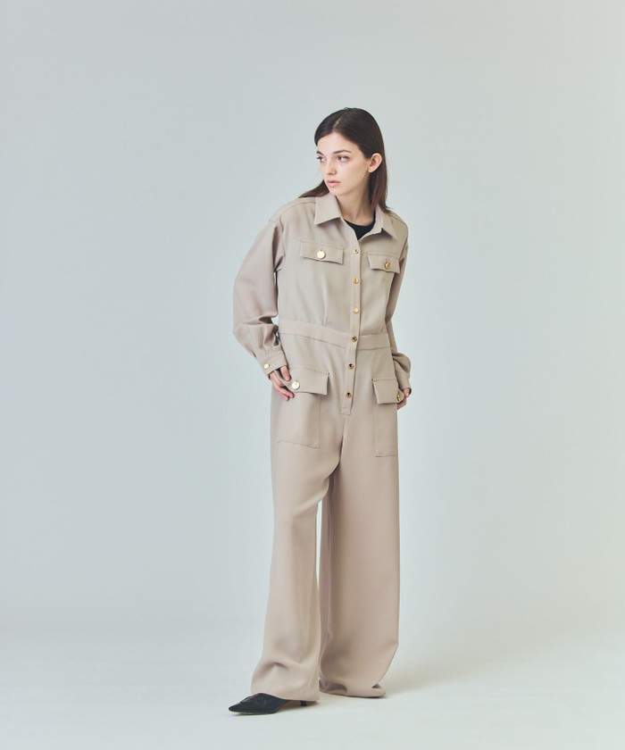 GRACECONTINENTAL バックサテンオールインワン ベージュ 38 GRACECONTINENTAL バックサテンオールインワン ベージュ 38
