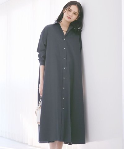 【SLOW/一部店舗限定】タンブラーコットンブロード シャツワンピース