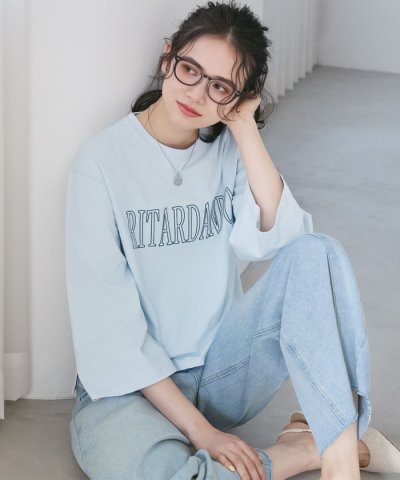 【SLOW/一部店舗限定】MVSコットン フレア袖 ロゴTシャツ