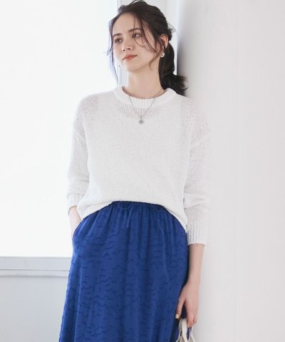【SLOW/一部店舗限定】リボンヤーン クルーネック ニット