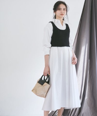 【SLOW/一部店舗限定】タンブラーコットンブロード シャツワンピース