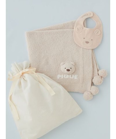 【ラッピング済み】【BABY】パウダーベアブランケット＆スタイSET