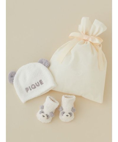 【ラッピング済み】【BABY】パウダーアニマルキャップ＆ソックスSET