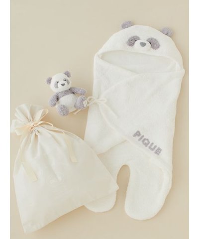 【ラッピング済み】【BABY】パウダーアニマルおくるみ＆ぬいぐるみSET