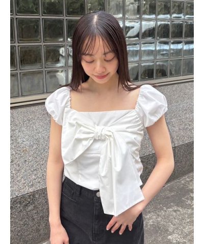 リボンディテールトップス