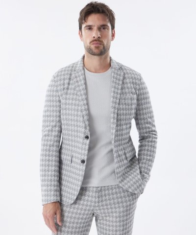 【PRIMA COLLECTION】【セットアップ着用可】千鳥ジャカードリネンミ