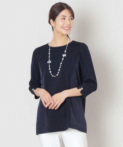 レーヨンナイロンニットドッキング チュニック