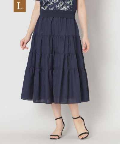 【L】ブライトクロス ティアードスカート