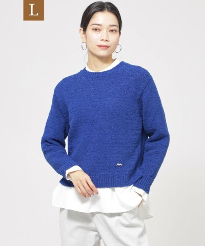 【L】【ウォッシャブル】ファンシーテープヤーンニットプルオーバー