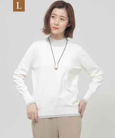 【L】【1枚でもコートインでも！】【ウォッシャブル】ハイゲージカラーブロックニッ