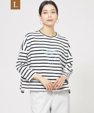 【L】【ウォシャブル】イニシャルパンサープリントカットソー