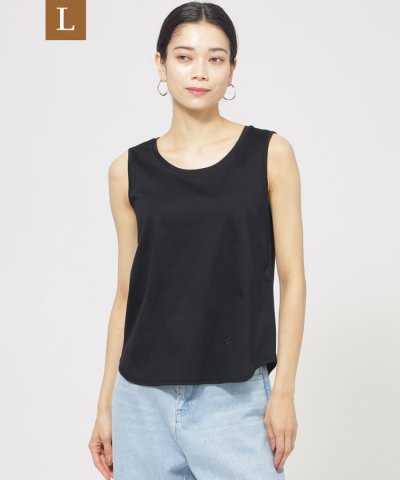 【L】【ウォシャブル】【接触冷感】シルケットコットンタンクトップ