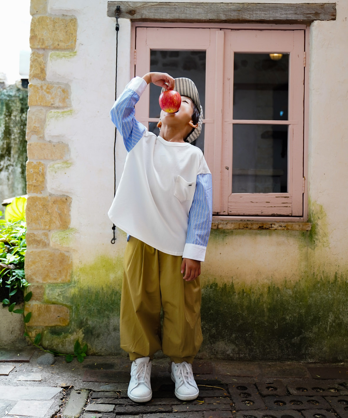 FITH フィス FITH Smooth Cotton Jersey and Stripe ホワイト 130 FITH フィス FITH Smooth Cotton Jersey and Stripe ホワイト 130